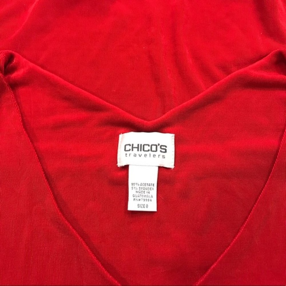 Vintage Chico’s Travelers Collection Tank Top Ruby Red Size 0 - Picture 5 of 8